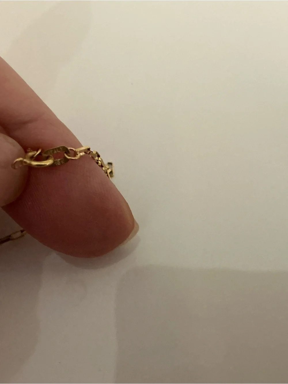 18k gold chain paperclip bracelet anklet Made in Italy  1.242 g
